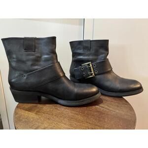 Nine West Women's Black Moto Style Ankle Boots
